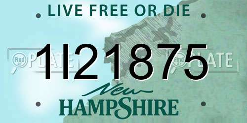 1I21875 New Hampshire License Plate