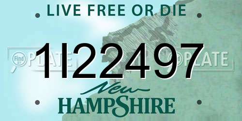 1I22497 New Hampshire License Plate