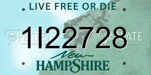 1I22728 New Hampshire License Plate