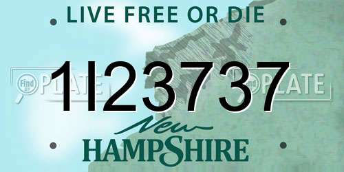 1I23737 New Hampshire License Plate