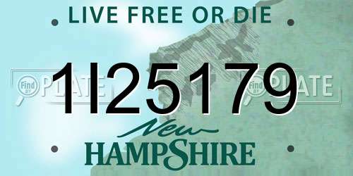1I25179 New Hampshire License Plate