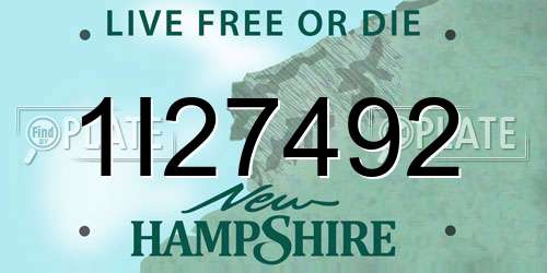 1I27492 New Hampshire License Plate