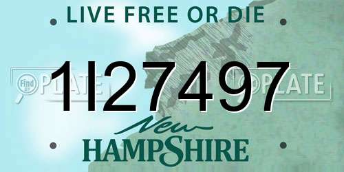 1I27497 New Hampshire License Plate