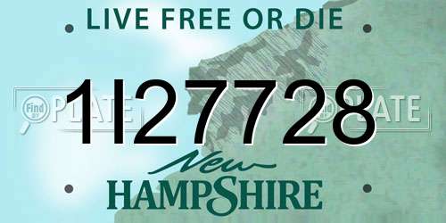1I27728 New Hampshire License Plate