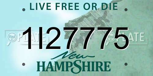 1I27775 New Hampshire License Plate