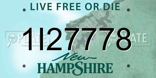 1I27778 New Hampshire License Plate