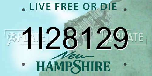 1I28129 New Hampshire License Plate