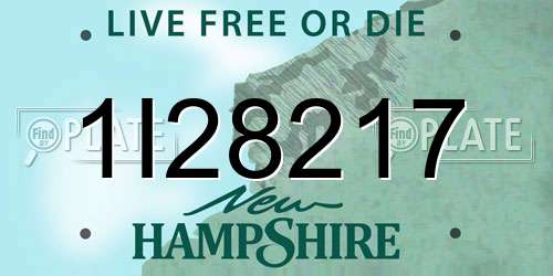 1I28217 New Hampshire License Plate