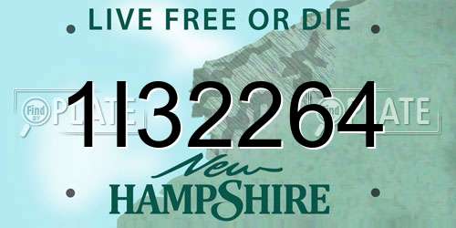 1I32264 New Hampshire License Plate