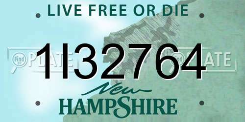 1I32764 New Hampshire License Plate