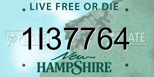 1I37764 New Hampshire License Plate