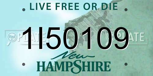1I50109 New Hampshire License Plate