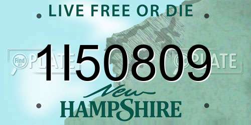 1I50809 New Hampshire License Plate