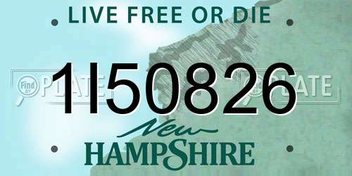 1I50826 New Hampshire License Plate