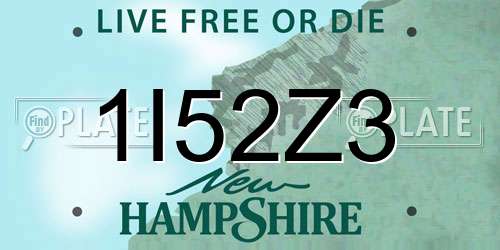 1I52Z3 New Hampshire License Plate