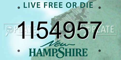 1I54957 New Hampshire License Plate