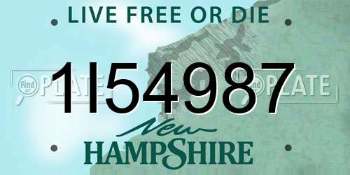1I54987 New Hampshire License Plate