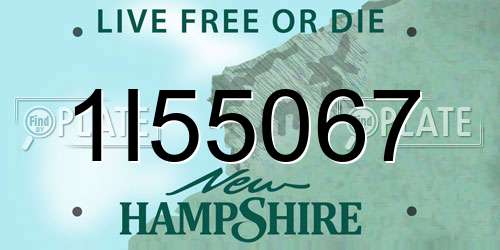1I55067 New Hampshire License Plate