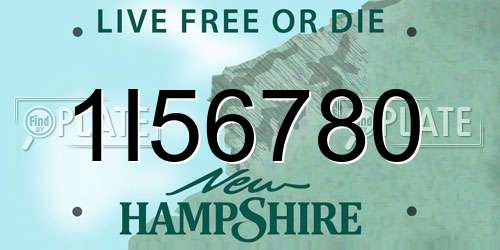 1I56780 New Hampshire License Plate