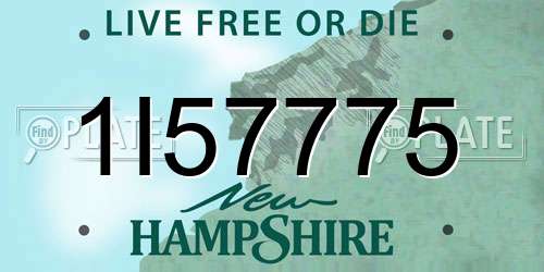 1I57775 New Hampshire License Plate