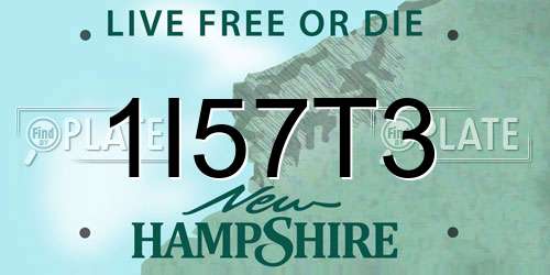 1I57T3 New Hampshire License Plate