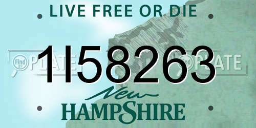 1I58263 New Hampshire License Plate