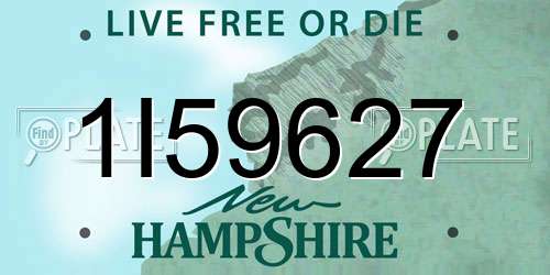 1I59627 New Hampshire License Plate