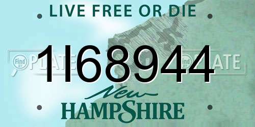 1I68944 New Hampshire License Plate