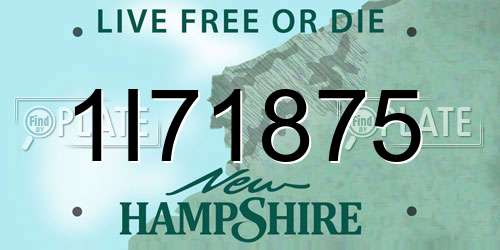 1I71875 New Hampshire License Plate