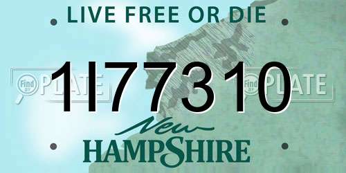 1I77310 New Hampshire License Plate