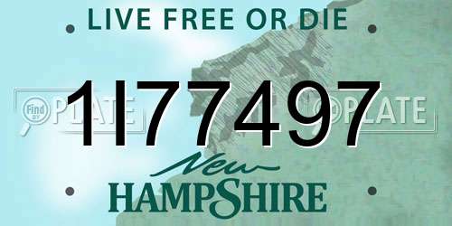 1I77497 New Hampshire License Plate