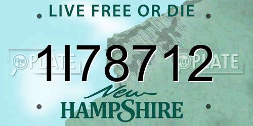 1I78712 New Hampshire License Plate