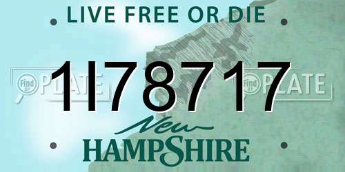 1I78717 New Hampshire License Plate