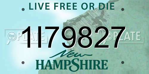 1I79827 New Hampshire License Plate