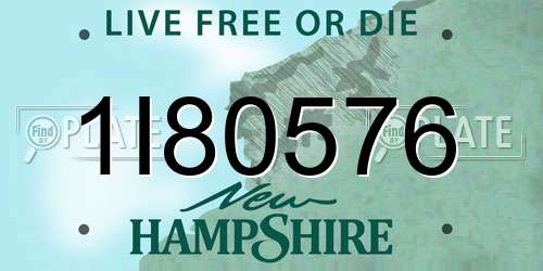 1I80576 New Hampshire License Plate