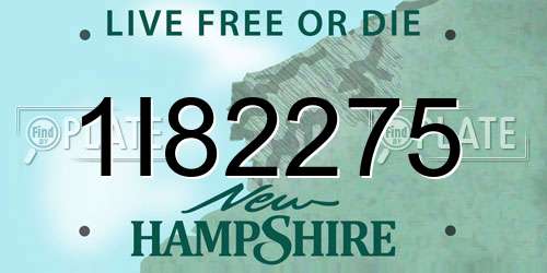 1I82275 New Hampshire License Plate