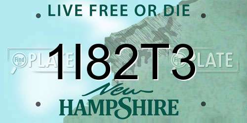 1I82T3 New Hampshire License Plate