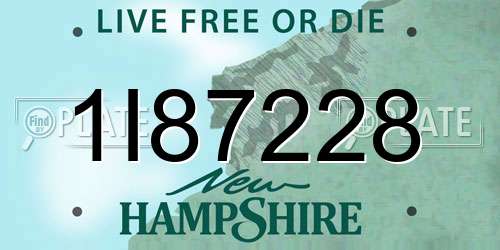 1I87228 New Hampshire License Plate
