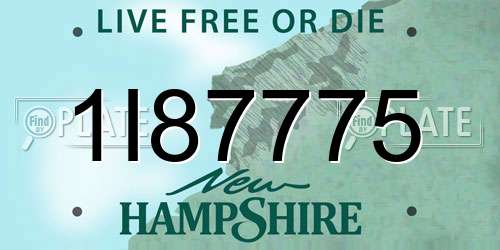 1I87775 New Hampshire License Plate