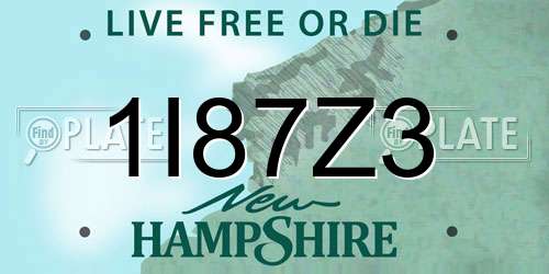 1I87Z3 New Hampshire License Plate