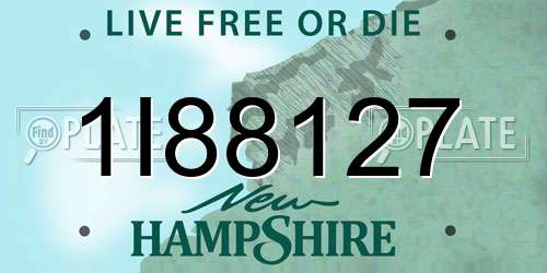 1I88127 New Hampshire License Plate