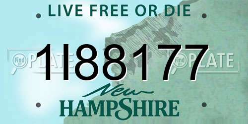 1I88177 New Hampshire License Plate