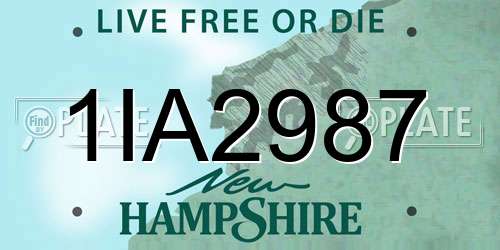 1IA2987 New Hampshire License Plate