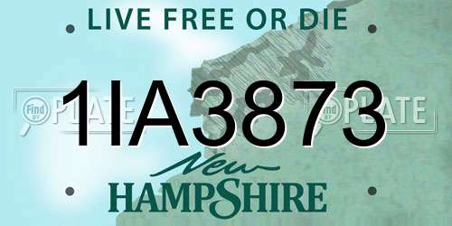 1IA3873 New Hampshire License Plate