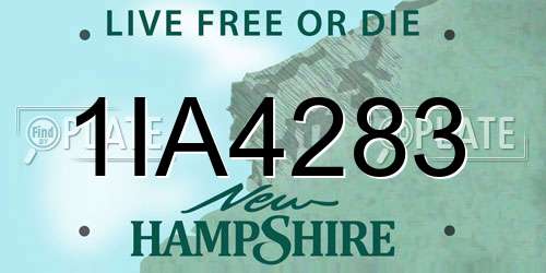 1IA4283 New Hampshire License Plate