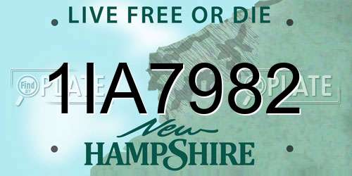 1IA7982 New Hampshire License Plate
