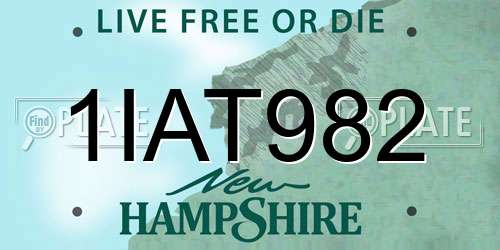 1IAT982 New Hampshire License Plate