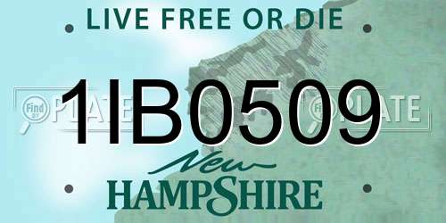 1IB0509 New Hampshire License Plate