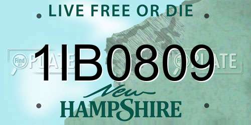1IB0809 New Hampshire License Plate