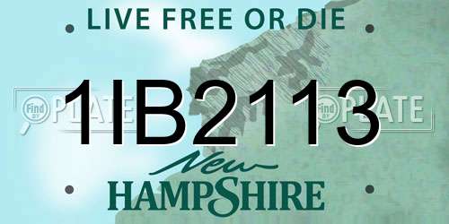 1IB2113 New Hampshire License Plate